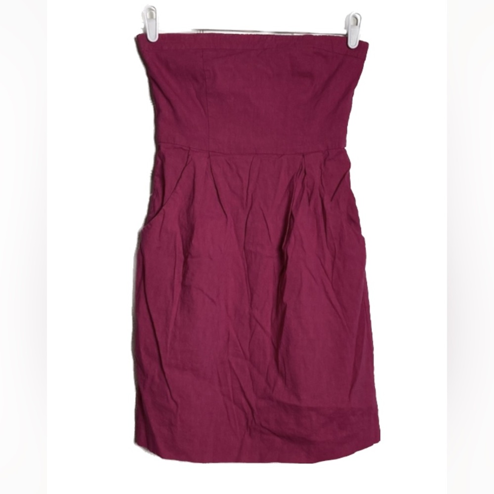 Theory size 2 hot pink strapless dress with pockets